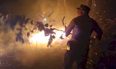 Sigap,-Polisi-Berhasil-Padamkan-Kebakaran-Lahan-Kosong-di-Pamekasan