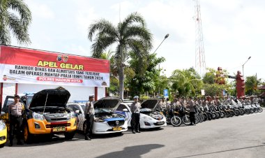 Polda-Jatim-Cek-Ranmor-Dinas-Polres-Madiun-Kota,-Pastikan-Kesiapan-Pengamanan-Pilkada-2024