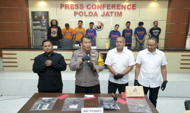 Polda-Jatim-Berhasil-Ungkap-Komplotan-Spesialis-Curanmor-Lintas-Wilayah,-6-Tersangka-Diamankan