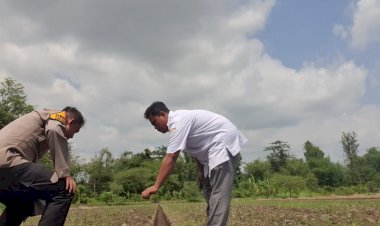 Bhabinkamtibmas-Wonokalang-Wonoayu-Tinjau-Lokasi-Ketahanan-Pangan-Warga