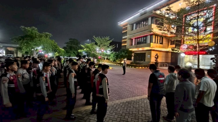 Polresta Sidoarjo Gelar Apel Siaga dan Patroli Kamtibmas Selama Libur Panjang Isra Miraj